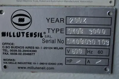 USED 2004 MILLUTENSIL SMOC 3000/RDSA 1180 650
