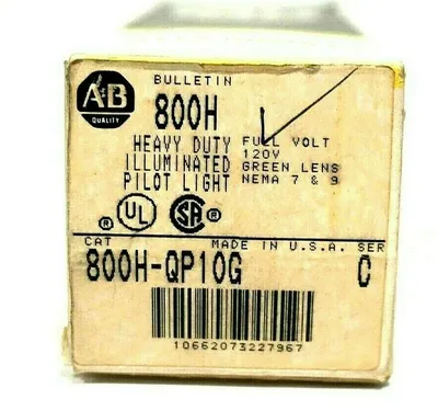 NEW ALLEN BRADLEY 800H-QP10G PILOT LIGHT SER.C 800HQP10G