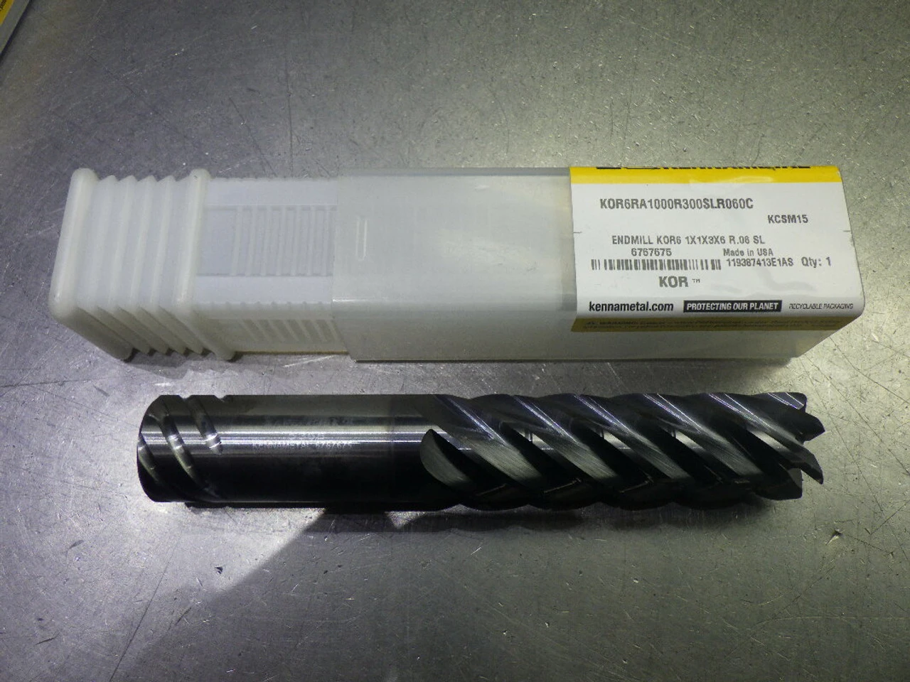Kennametal 1" 6 Flute Carbide Cr Endmill K0R6RA1000R300SI.R060C KCSM15 (LOC877)