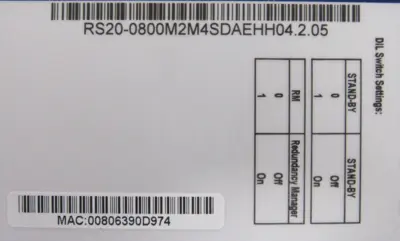 NEW HIRSCHMANN RS20 DIN RAIL ETHERNET SWITCH RS20-0800M2M4SDAEHH04.2.05