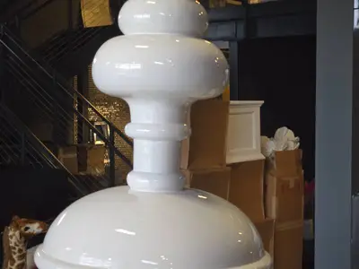 Lot of (1) Resin Decorative Floor Vase 13" x 48" (white)