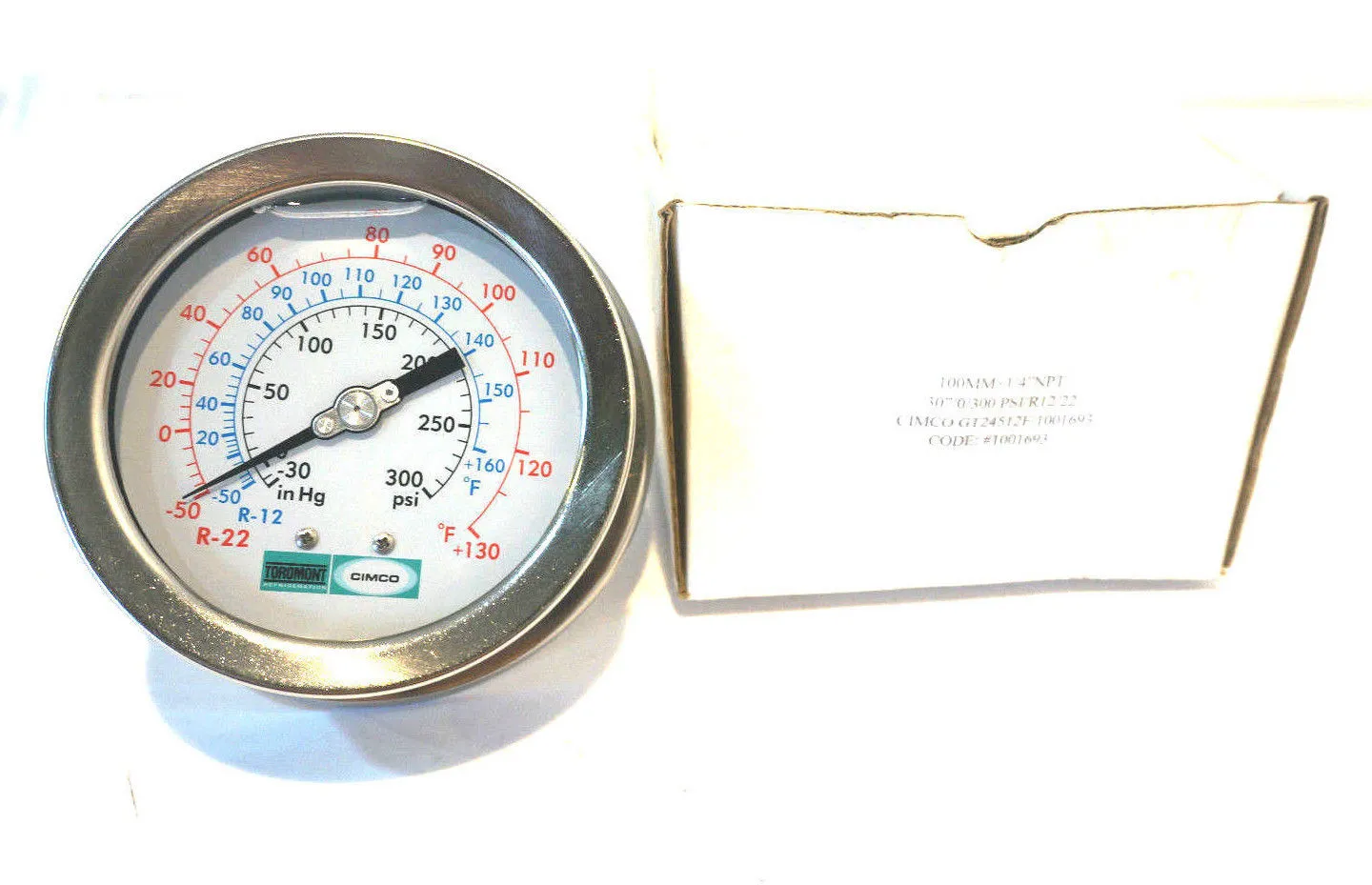 NEW CIMCO GT24512F/1001693 GAUGE 100MMX1/4"NPT