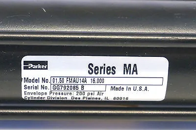 NEW PARKER 01.50 FMAU14A 16.000 CYLINDER SERIES MA 0150FMAU14A16000