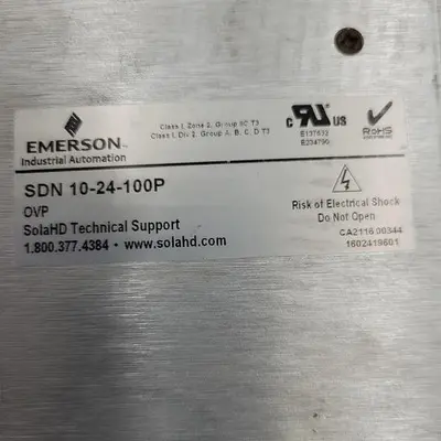 Used SOLA SOLA POWER SUPPLY SDN 10-24-100P EMERSON Power Supplies | ND Industrial Surplus #1218724