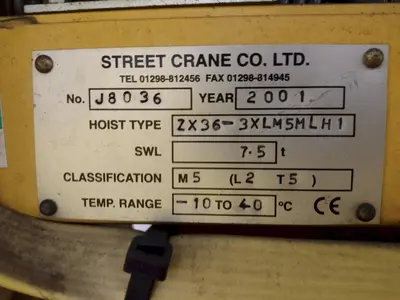 7.5 TON x 27' DESHAZO SINGLE GIRDER TOP RUNNING BRIDGE CRANE WITH STREET UNDERSLUNG HOIST: YOBRO 24991