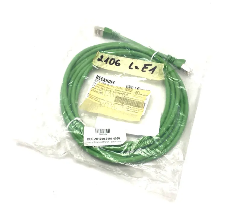 New | in-Stock BECKHOFF ETHERNET/ETHERCAT PATCH CABLE 2 X RJ45 3M Cable & Wire | Maverick Industrial Sales #1109820