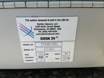 Used 2008 DENTON VACUUM, LLC STANDARD DESK IV Vacuum Coating Ohio US | HGR 24 #1518958