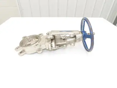 FNW 65BM 3" Stainless Knife Gate Valve V-Port Rising Stem Metal Seat