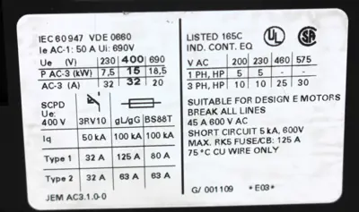 USED SIEMENS 3RT1034-3B