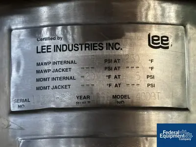 USED Lee Industries 400 Liter Lee Receiver Tank, S/S, 15#