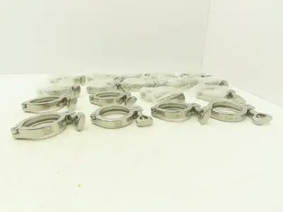 TL China 2" Steel Bolted Sanitary Clamp 304SS 2" Pipe Flange Dia 2.5" Lot of 18