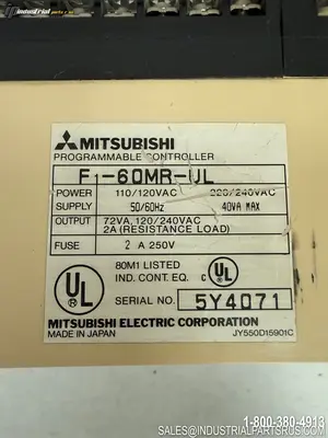 New | in-Stock MITSUBISHI F1-60MR Programmable Logic Controllers Kentucky US | Industrial Parts R Us Inc. #1566429