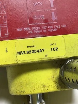 Numatics MVL32G04AY Lockout Valve 150 PSIG (10.3 Bar) Maximum Operating Press