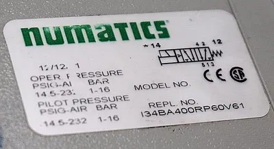 NEW NUMATICS 134BA400RP60V61 PRESSURE VALVE