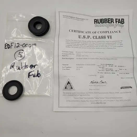 New | in-Stock GARLOCK RUBBER FAB GARLOCK RUBBER FAB 1" BLACK EPDM TRI-CLAMP GASKET PEROXIDE CURED EDF12-00019 CERTIFIED & *NEW* Valves/Fittings | ND Industrial Surplus #1221428