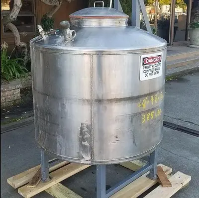 Tank, 225 Gallon, S/st, 46" X 30", Agit, DT/DB #S742711