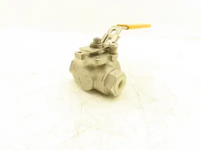 Flow-Tek 800WOG Ball Valve 3/8-316 Multiport 3-Way Stainless Steel 3/8" Threaded