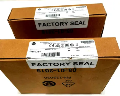 SEALED LOT OF 2 ALLEN BRADLEY 1756-L7SP CONTROLLER SER. B 1756L7SP NEW, SURPLUS