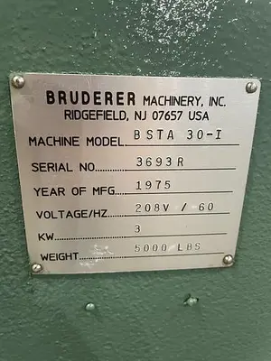 USED BRUDERER BSTA 30