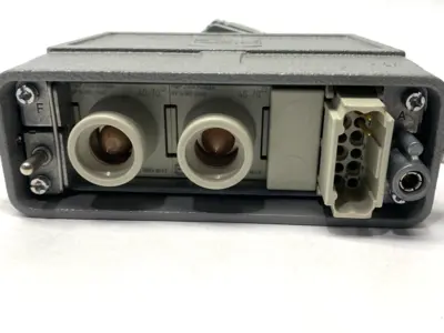 USED HARTING HOOD CONNECTOR ASSY W/09140123001 & 2X 09140012662 MODULES