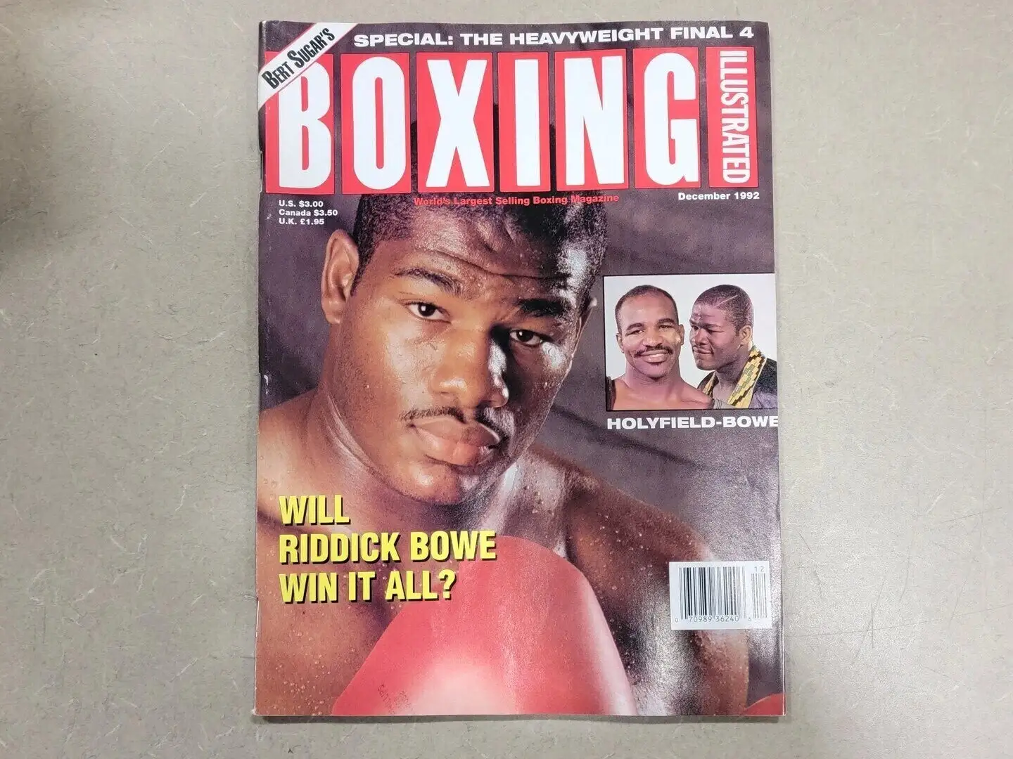 USED BOXING ILLUSTRATED DECEMBER 1992