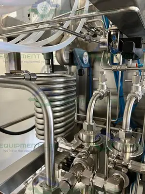 USED VARIAN CHROMATOGRAPHY CONTROL SKID W/ 2.4 HP DUAL HEAD PUMP, 2.4 HP HEAT PUMPS