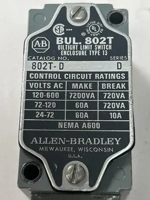 Used ALLEN BRADLEY 802T-D Relays & Switches Ohio US | Surplus Asset Holdings #1553687