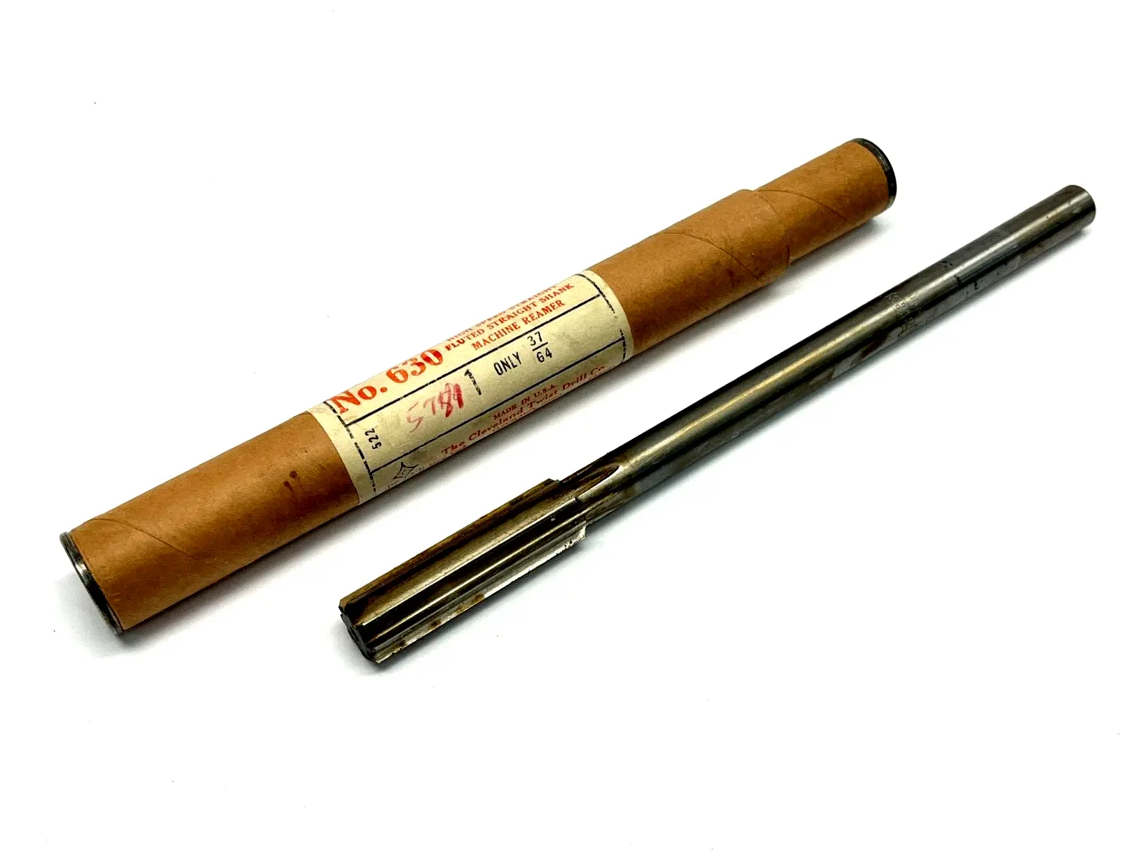 630 | Cleveland Twist Drill  37/69" Straight Fluted Straight Shank Machine Reamer - New