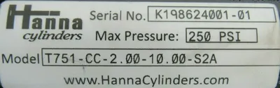NEW HANNA T751-CC-2.00-10.00-S2A CYLINDER T751CC2001000S2A