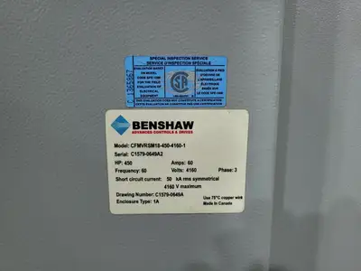 Used BENSHAW CFMVRSM18-450-4160-1 Switchgears British Columbia CA | Lenmark #239665