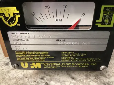 NEW UNIVERSAL FLOW MONITORS 2459-50-1-1/2-0
