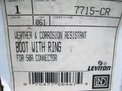 Lot (2) Leviton 7715-CR Weather & Corrosion Resistant Boot w Ring F18
