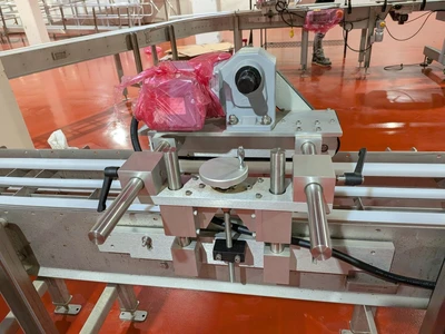 Universal Top and Bottom Label Applicator with Top-and-Bottom Transport Conveyor