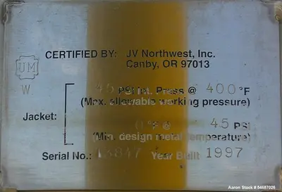 Used JV NORTHWEST _UNKNOWN_ Jacketed Tanks Illinois US | Aaron Equipment #1515651