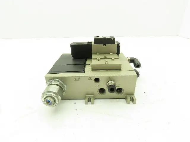 SMC VFR2100-5FZ Pneumatic Air Directional Control Spool Valve Manifold 24VDC