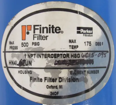 USED PARKER HN4L-3PUN FILTER HOUSING HN4L3PUN
