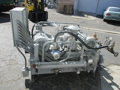 Continental Hydraulic #PVR50-42A15, hydraulic pumps, (2) 10 HP pumps, (1) 5 HP pump, controls, valves & heat exchanger