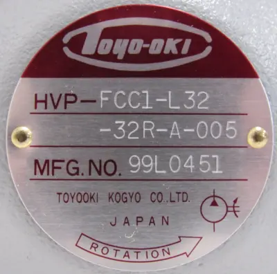 NEW TOYOOKI HVP-FCC1-L32-32R-A-005 PUMP HVPFCC1L3232RA005