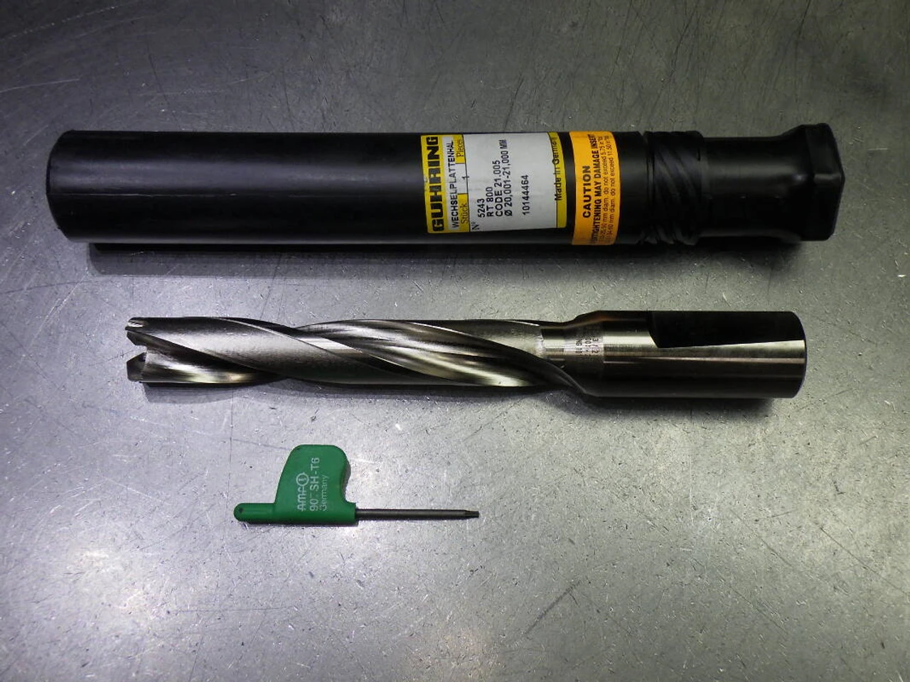 Guhring 20.24-21.03mm Coolant Thru 5xD Drill 1" Shank 9052430210050 (LOC1767)