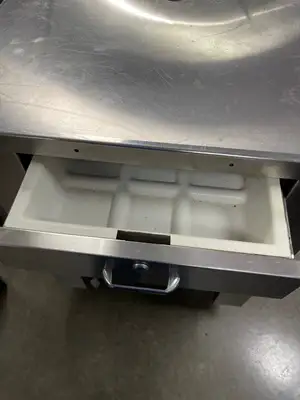Used ColorPoint Used Colorpoint Portable Stainless Steel Gray Work Counter with Foldable Shelf 120V Food Prep Tables Illinois US | Falcon Restaurant Supply #1376226