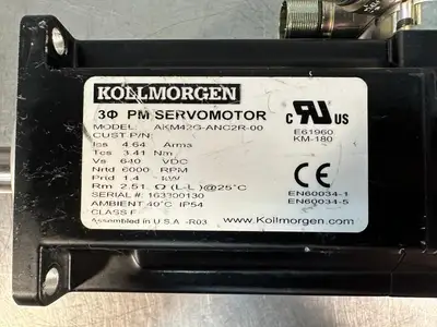 Kollmorgen AKM42G-ANC2R-00 Servo Motor Nrtd 6000RPM Vs 640VDC (10.6.2)