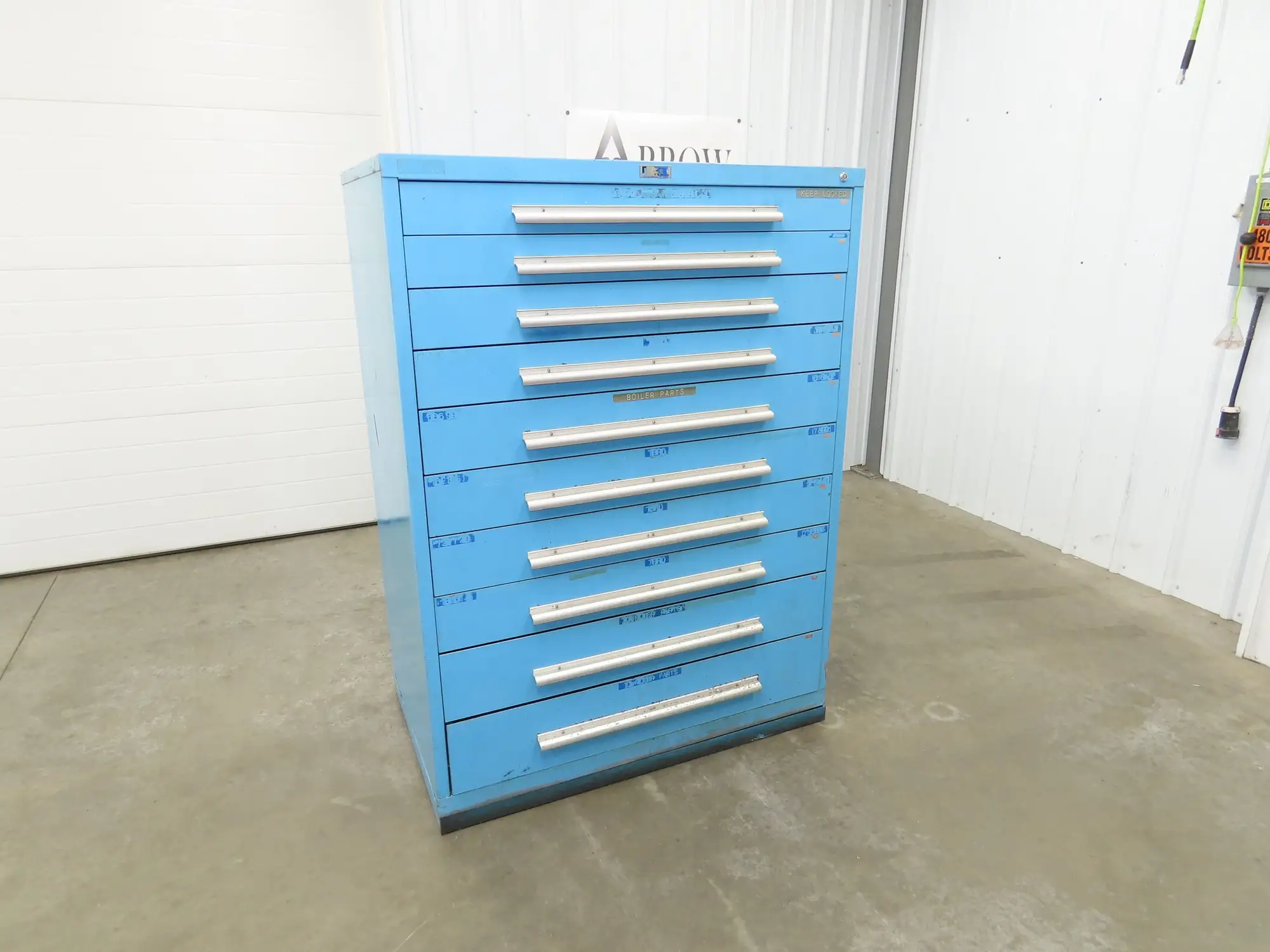 Nu-Era Modular Tool Storage Cabinet 10 Drawer 45x28x61" Stanley Vidmar Blue