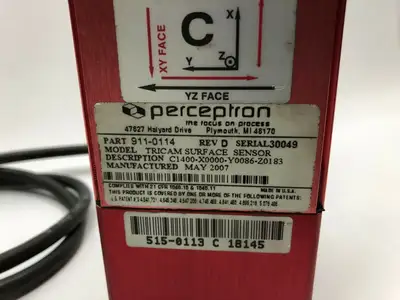 911-0114 | Perceptron  Digital 3 TriCam Surface Sensor Rev. D w/ 310-0790 Term. 120 - Used