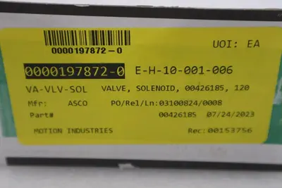 NEW IN BOX  ASCO EF8017G002 SOLENOID VALVE 120VAC 60HZ STOCK G557