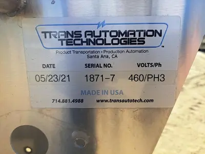 Conveyor, Trans Automation Technologies, 3.5" x 7', Stainless Steel, Dual Lane, #5512923