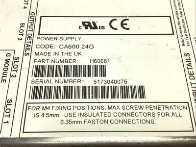 TDK-Lambda H60081 Power Supply Alpha Nom Input Voltage 100-240VAC 600W 47-63Hz