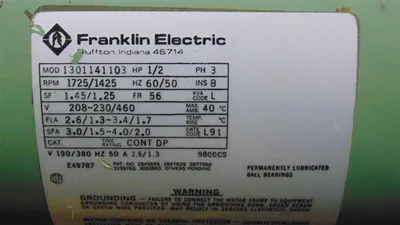 Burks Model 354CS6M Turbine Pump Assembly 1/2 HP 208-230/460V Used