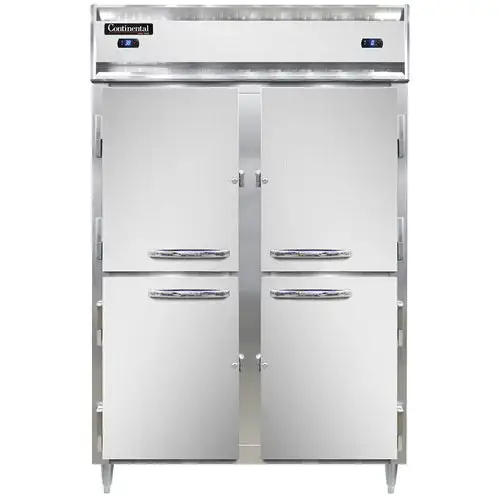 Continental D2RFSNSAHD 52" Designer Line Two Section Commercial Combo Refrigerator Freezer - Solid Doors, Dual Temp, 115v