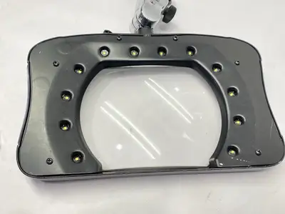 USED O.C. WHITE GREEN-LITE 7"X5.25" ESD SAFE MAGNIFYING LAMP BAD ARM