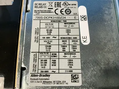 Used 2020 ALLENBRADLEY 700SDCPK310DZ24 Relays & Switches Ohio US | HGR 24 #1545310